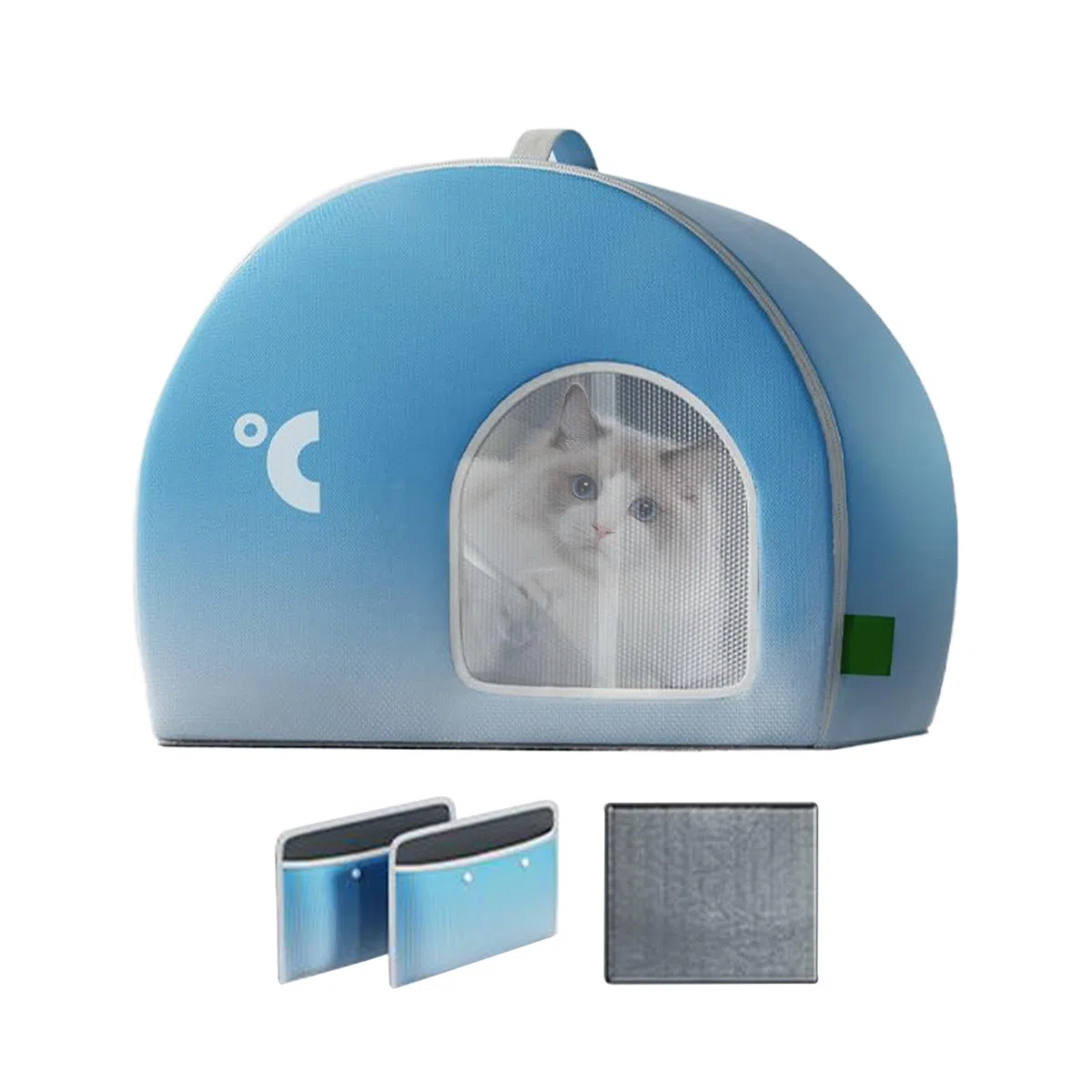Casa de refrigeración para gatos al aire libre, casa de refrigeración para perros, gatos, refugio de hielo, alta eficiencia, larga duración, frescura inteligente, hogar para mascotas, para parque