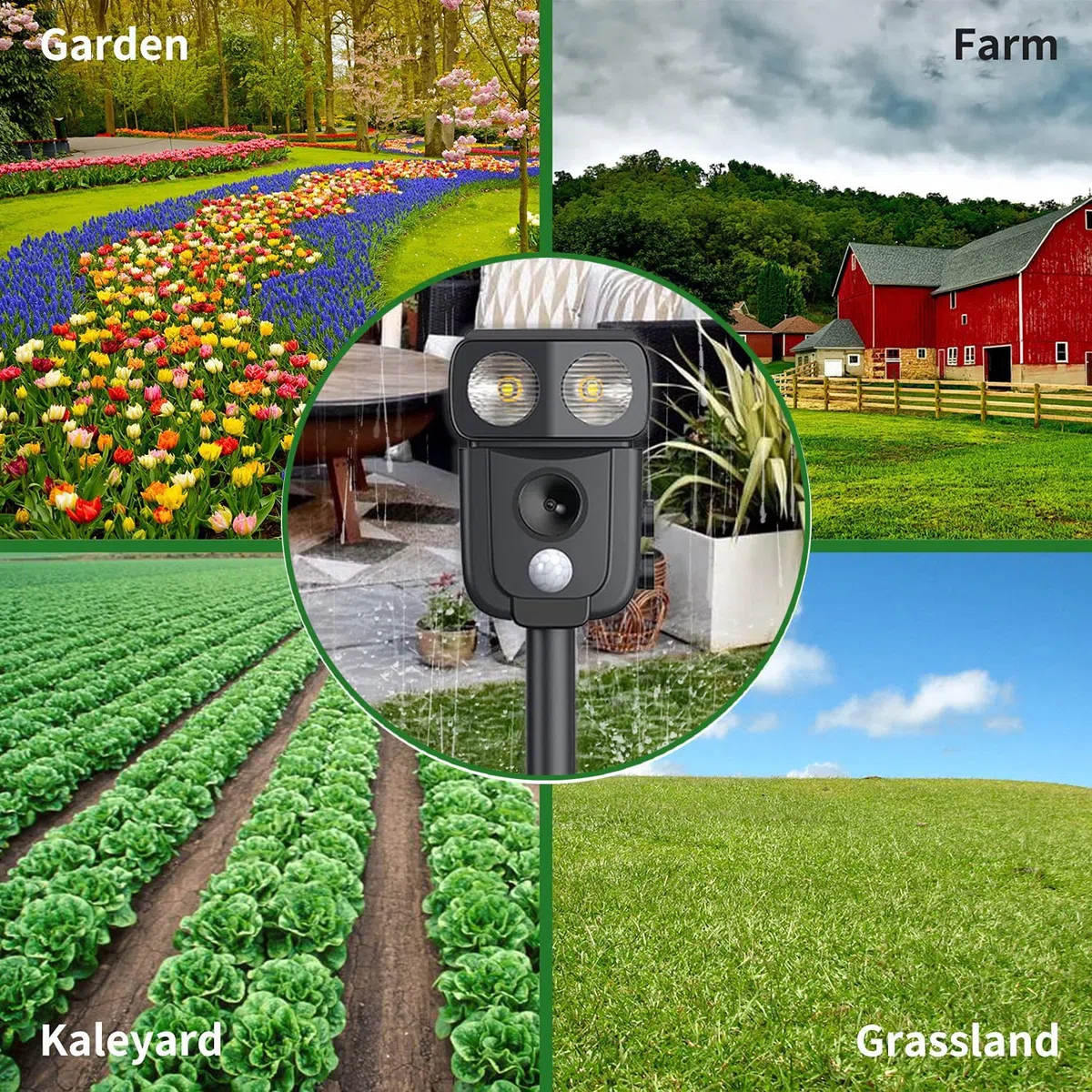 Repelente Gatos,USB,Repelene de Animales al Aire Libre como Gatos, Ratas, Perros, Aves, Zorros,Solar Ultrasónico Repelente para Gatos,Outdoor Repeller para Los Animales