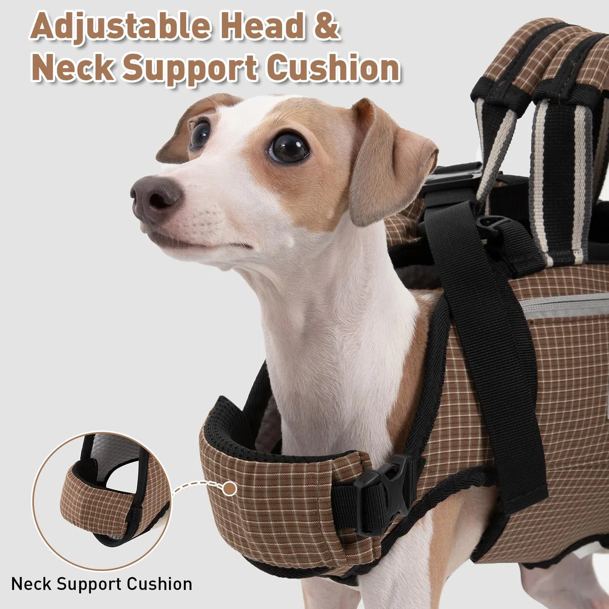 Mochila transportadora para perros, bolsa refrescante de seda de hielo transpirable para mascotas con correas traseras ajustables, diseño horizontal multitransporte y soporte ergonómico de la