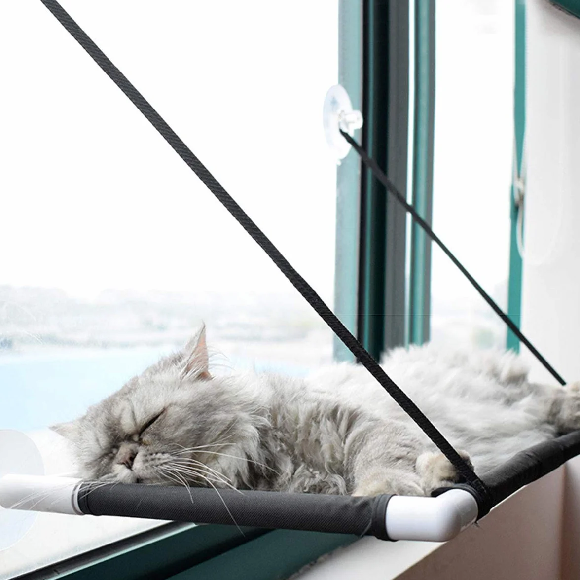 Ventana de Gato Cama de Hamaca, Cama Hamaca para Gato Estantes de Seguridad para Asientos de Descanso para Mascotas, Grandes para Tomar la Siesta y Tomar el Sol (Soportar hasta 10kg)