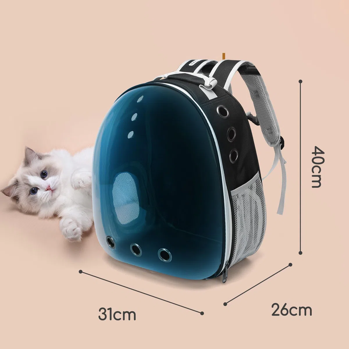 Nobleza-Mochila para Perros, Mochila Gato Transparente, Mochila Expansible Aprobada por Las Aerolíneas para Perros Pequeños, para Paseos, Senderismo o Camping