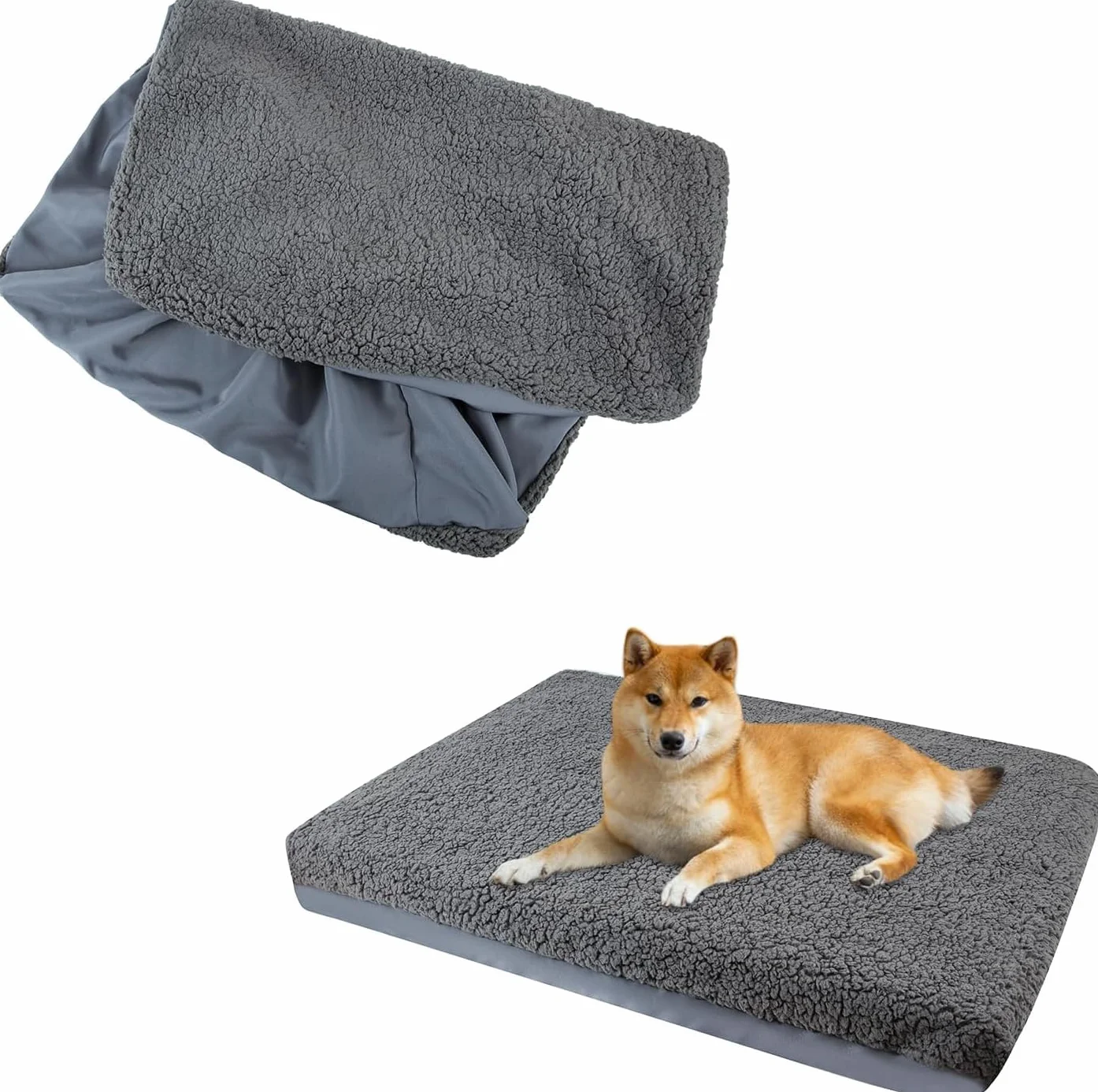 Funda de Repuesto para Cama de Perros - Felpa Suave, Lavable, Impermeable, Forro para Colchón de Mascotas, Edredón