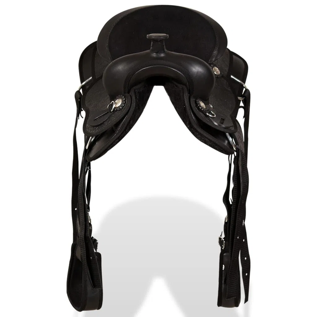 Genérico Montura Occidental, cabezada y Pechera Cuero Real 12" Negra Deportes, Actividades al Aire Libre, Equitación, Arreos para Caballos, Monturas Negro 6,32 kg