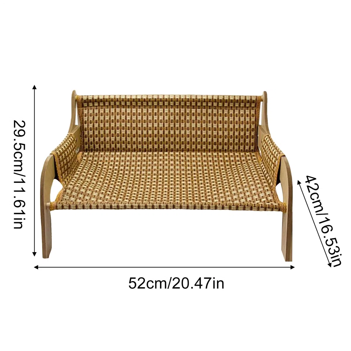 Cama Hamaca para Gatos - Estilo Sofá Elevado Tumbona para Mascotas De 52x42x29,5 Cm, ​​Sillón Refrescante De Tela Transpirable, Sofá Elevado para Cachorro Gatito | Muebles de Interior y Exterior para
