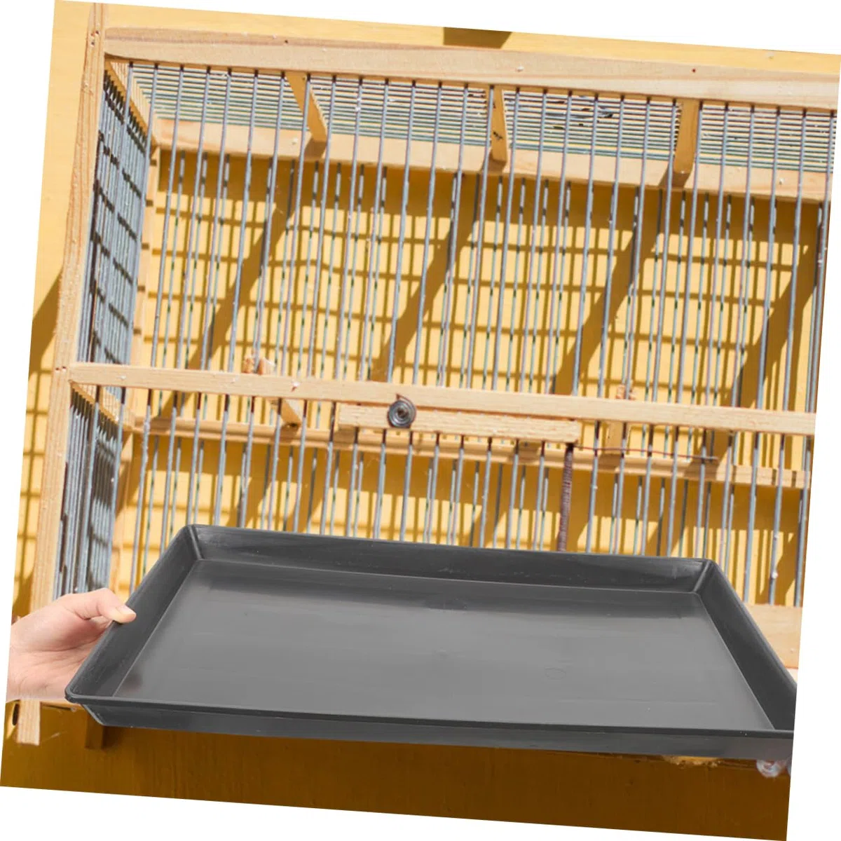 2 Piezas Bandejas para Jaula De PáJaros Y Perros PequeñOs Bandeja Inferior De PláStico Reutilizable Antifugas Y FáCil De Limpiar para Conejitos Y Aves
