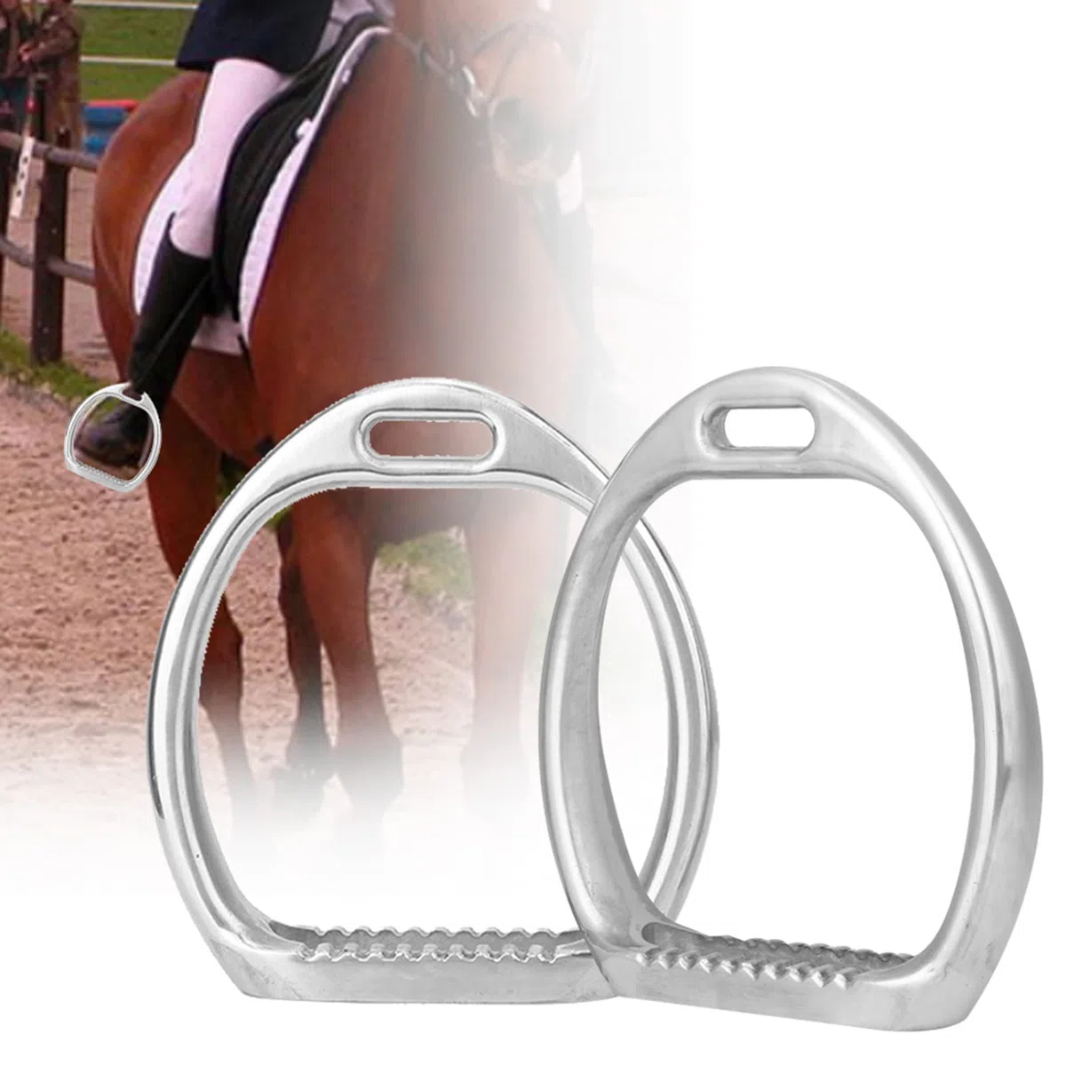 Par de estribos ligeros de aluminio con almohadilla para – Ideal para montar a caballo y montar a caballo