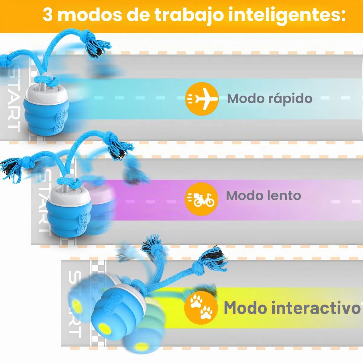 Juguete Interactivo para Perros – Bola Automática Inteligente para Perros Pequeños, Mantiene a los Perros Estimulados Mentalmente y Entretenidos, Modo de Juego Autónomo (Azul)