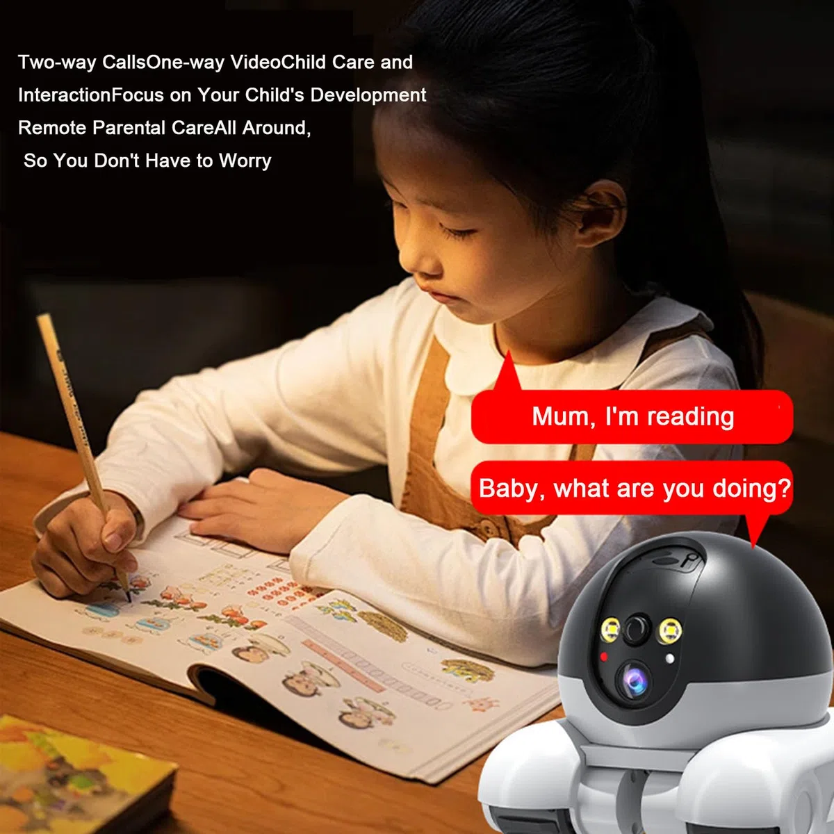 Blinky Robot,Pet Camera,Robot Camera on Wheels,Rolling Robot Camera with Talk,Blinkybot Camera,360° Cameras On Wheels 1080p Dual Lens with App Control,2-Way Talk,Night Vision,For Pets,Elderly,Home-A