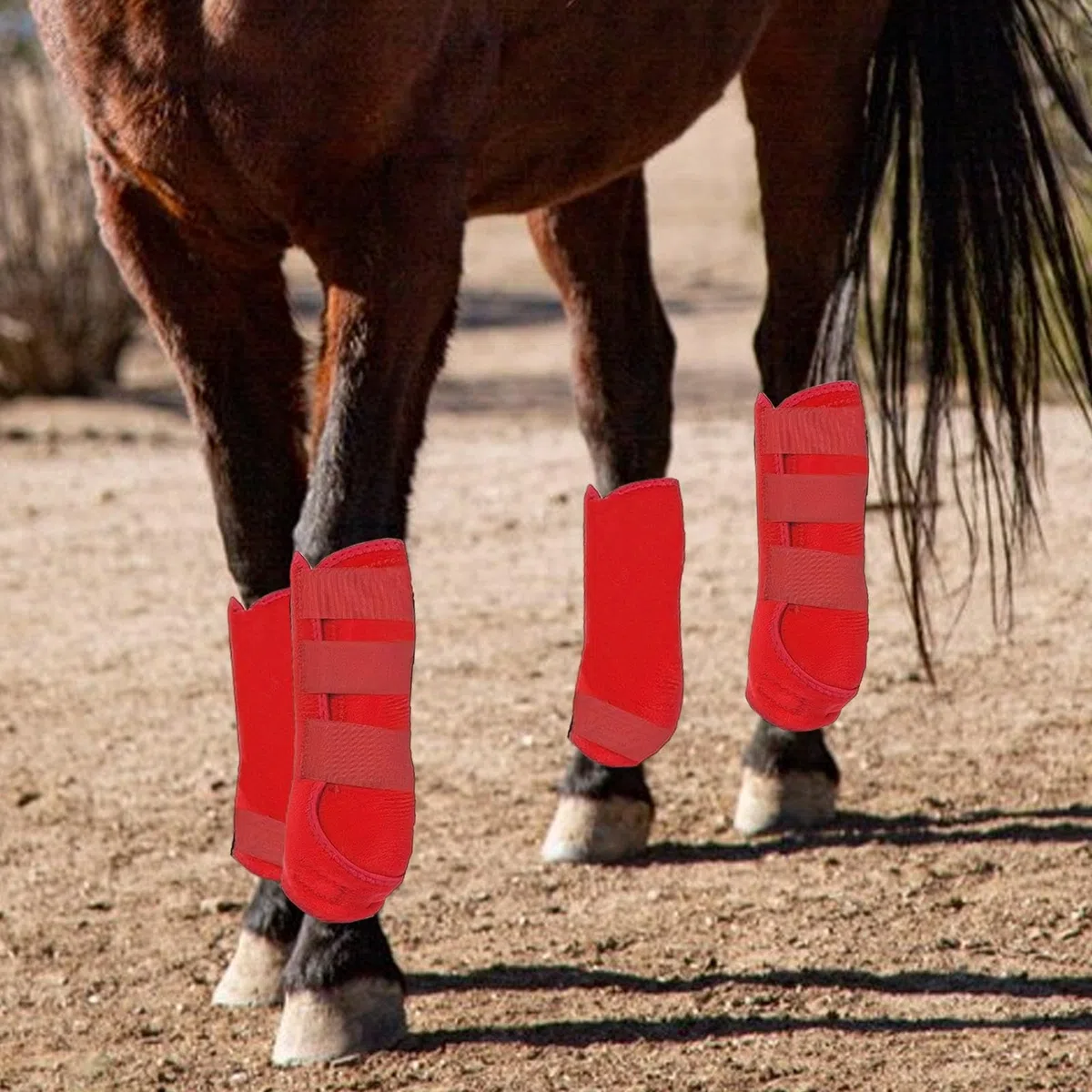4 Protectores de Piernas para Caballos, Amortiguadores, Protectores de Tendones, Neopreno, para, Accesorios Ecuestres.