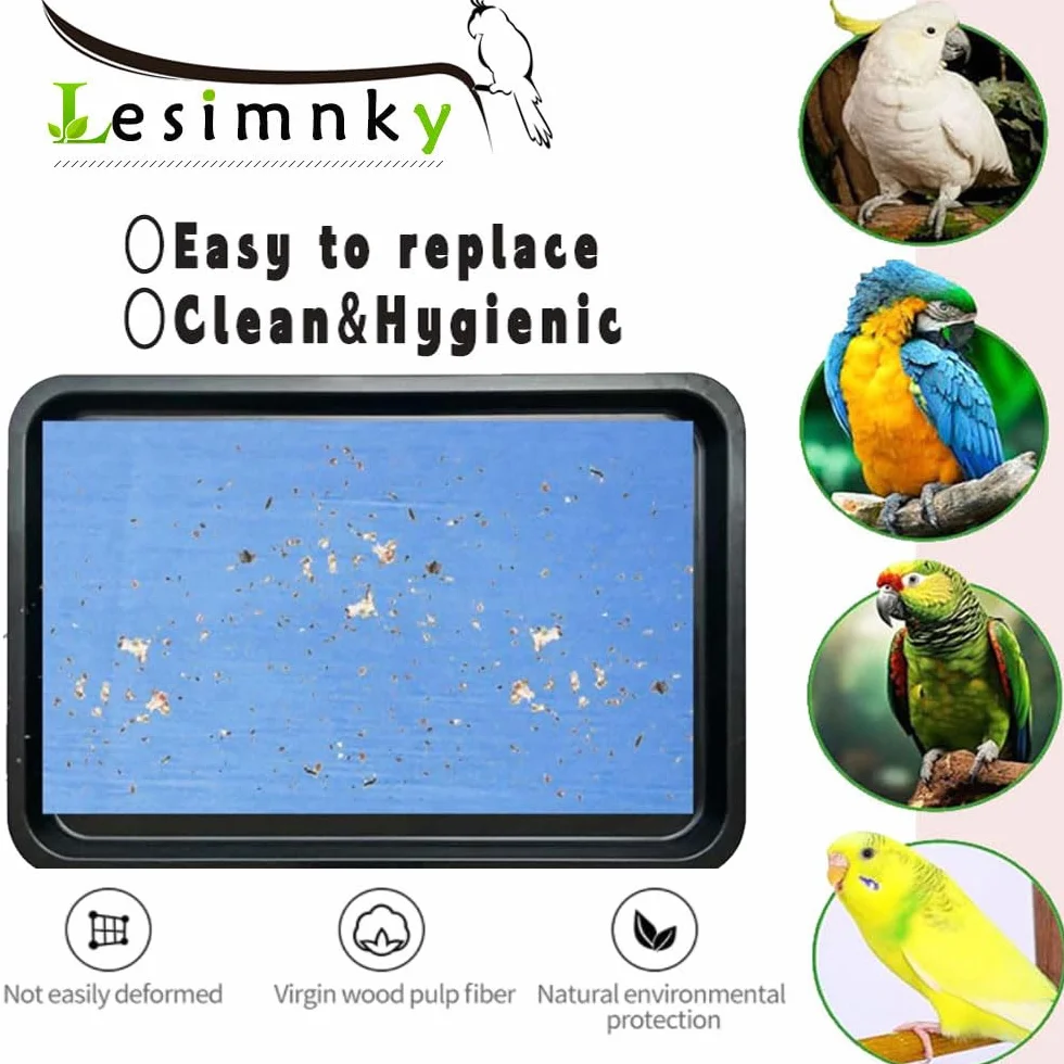 120 forros para jaulas de pájaros, 28 x 43 cm, desechables, no tejidos, forros de papel precortados, absorbentes, jaulas fecales, jaulas para jaulas de animales y mascotas, cojín para loros
