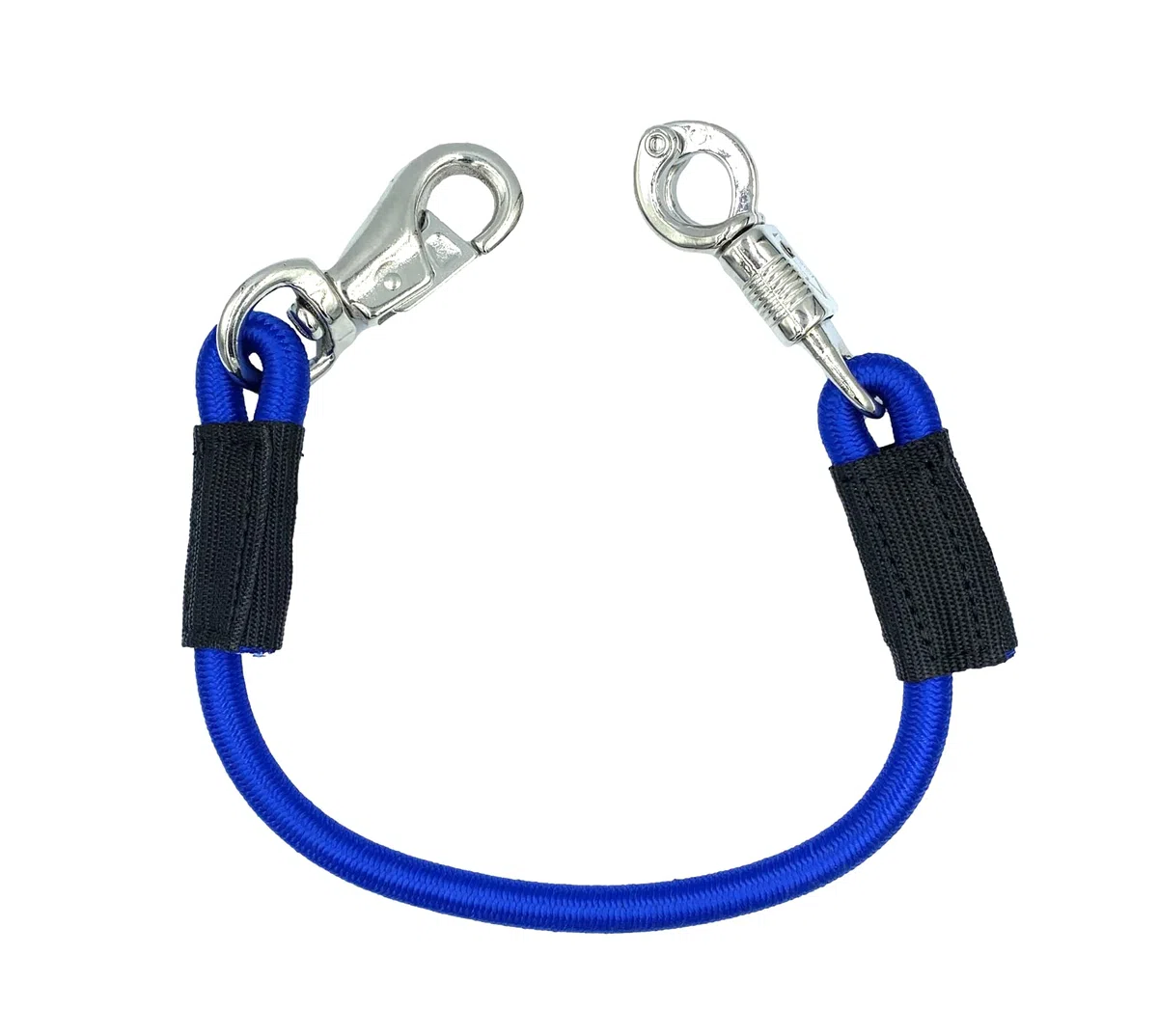 Transport Elastik Anbinder Anbindestrick Elastik Anbindestrick Gummianbindekette mit Panikhaken und Bull Snap für Reitsport Pferanhänger Box und Stall (60 cm), Royal Blue