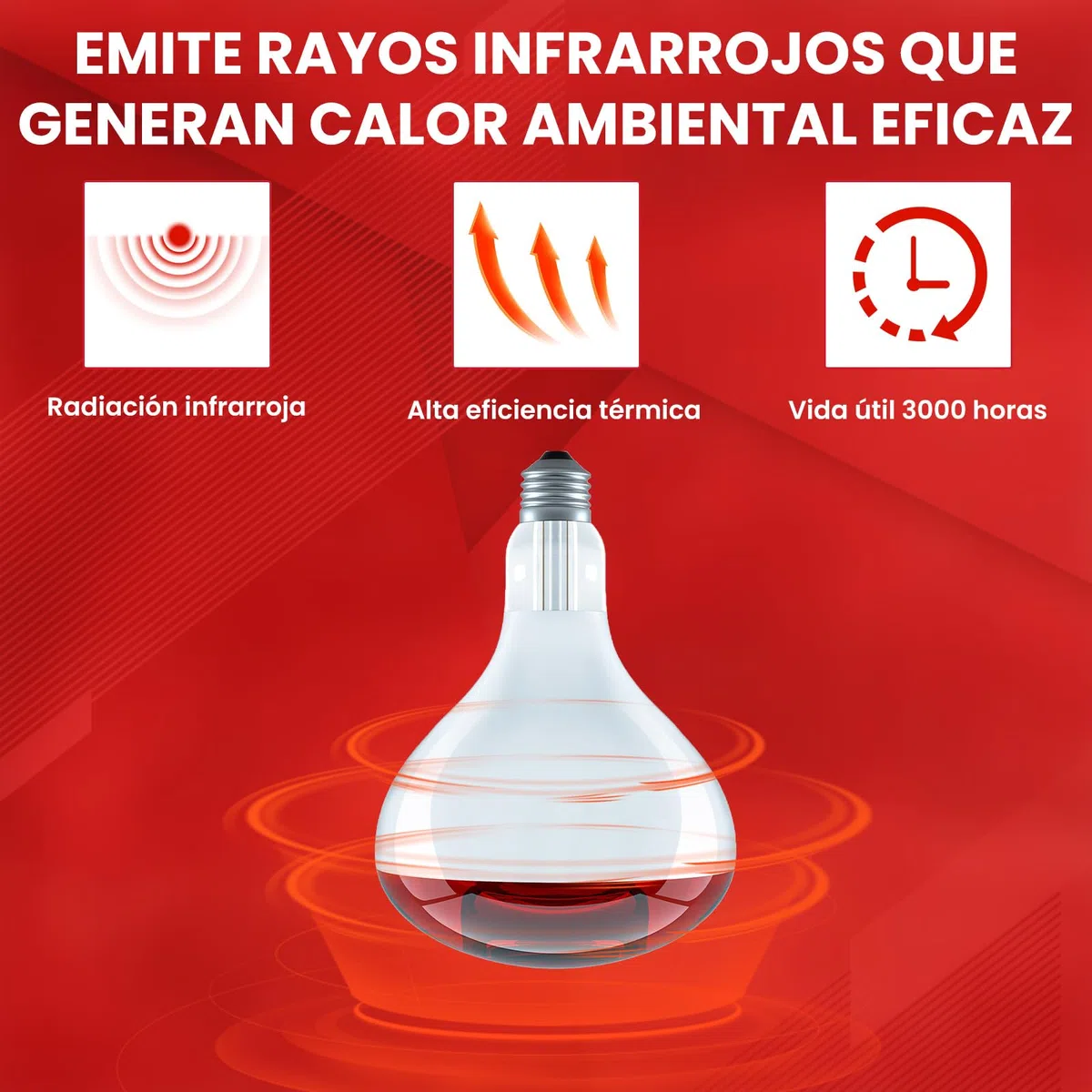 GlowUp Bombilla Infrarrojos E27 250W R125 Regulable Lampara de Infrarrojos Reflector Lámparas de Calor Infrarrojo para pollitos, perrito, cerdos (2 unidads)