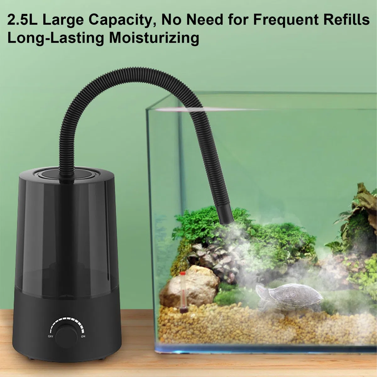 Genérico Humidificador para Terrario de Reptiles,Mister de 2.5L con Apagado Automático | Vaporizador y Pulverizador para Tortugas | para Terrario, Camaleón, Anfibios, Tortuga, Serpiente, Rana,