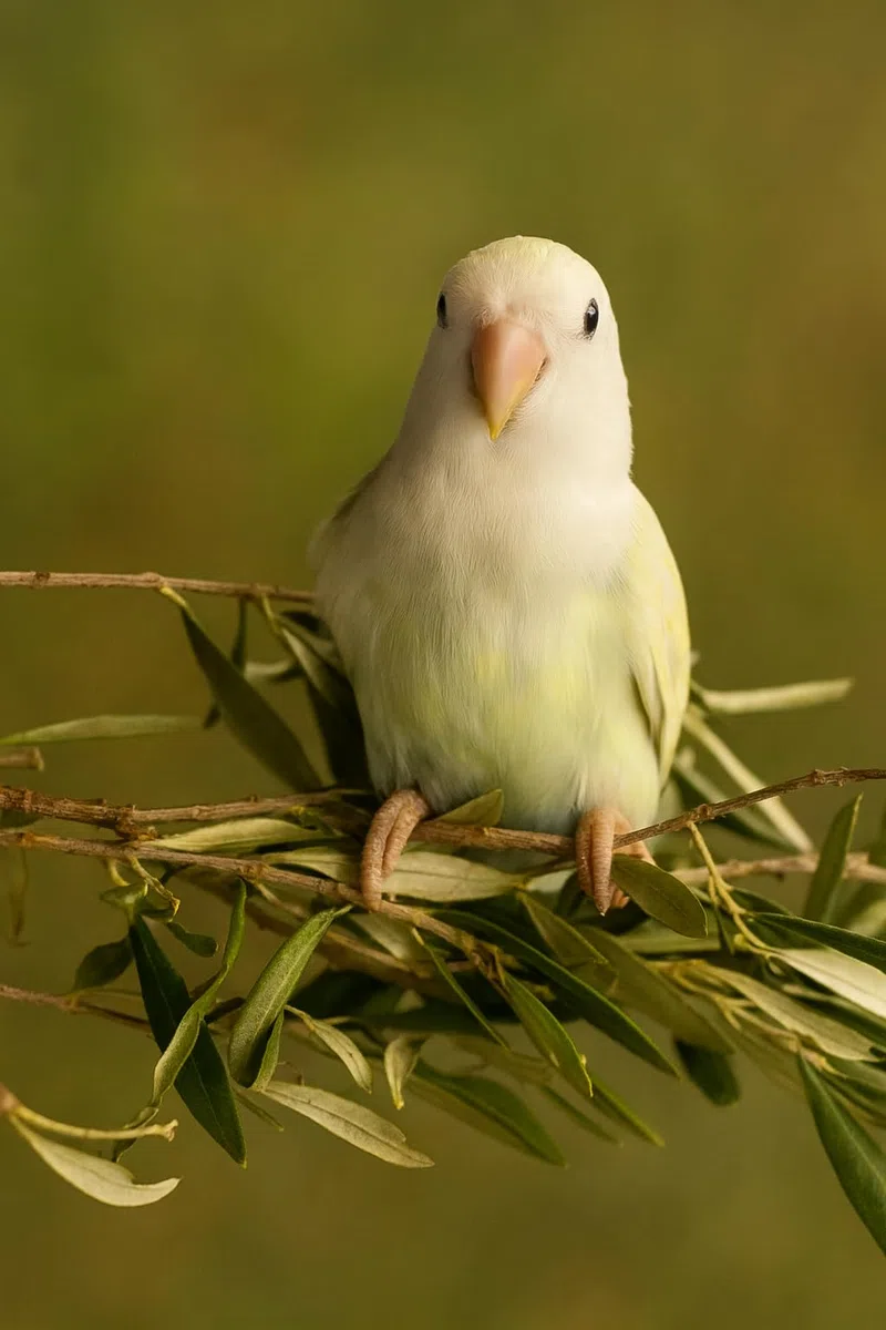Columpio agapornis Cuerda de sisal Forrada en Olivo Fresco para Aves Exóticas Entretenimiento y descando Duradero Incluye Ramas de Olivo para Bandeja.Probado con agapornis Reales