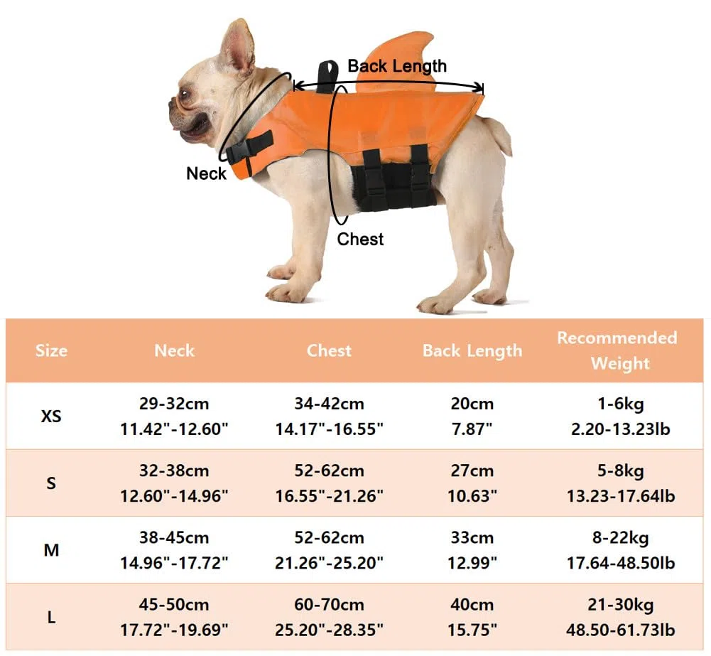 Chaleco Salvavidas para Perros Mascota Cachorro Flotador Piscina Perros Ropa Chaleco de Seguridad Perrito Natación (Naranja, Medium)