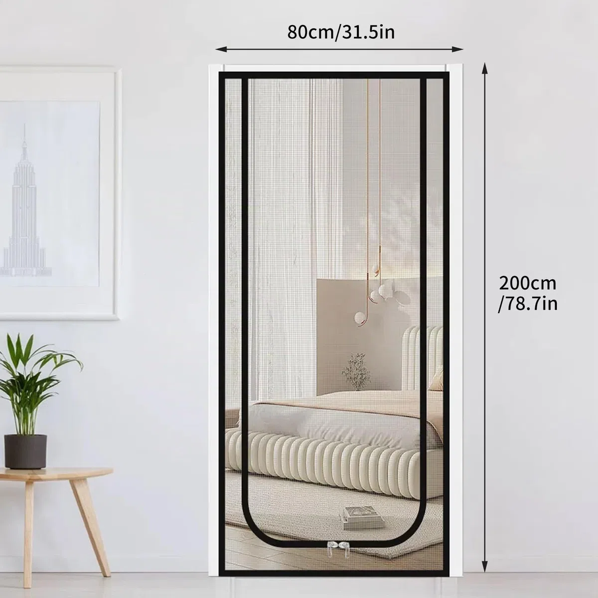 Rejilla para Gatos y Puerta de Balcón - Malla Segura para Mascotas en Salón, Dormitorio, Cocina y Terraza - Resistente y Gruesa para Evitar Escapes (80 x 200)