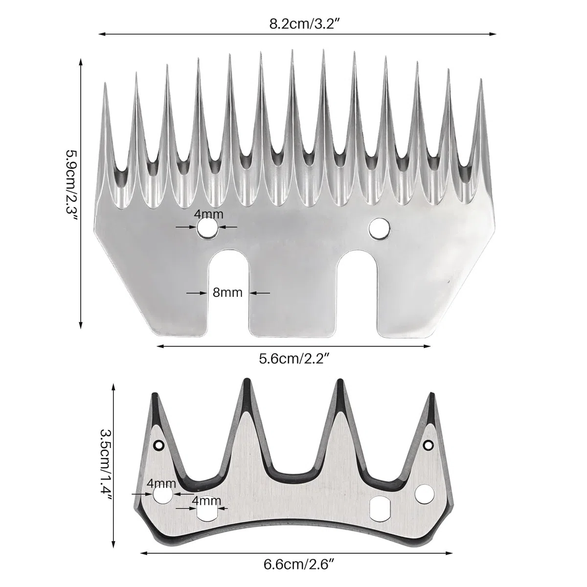 YANHAO Tijeras Ovejas Tijeras Dientes Cortador Peine Convexo para Tijeras Podar Ovejas Tijeras Hoja Podadora Esquila Ovejas 9/13 Paranormal (Size : 4 T Blade)