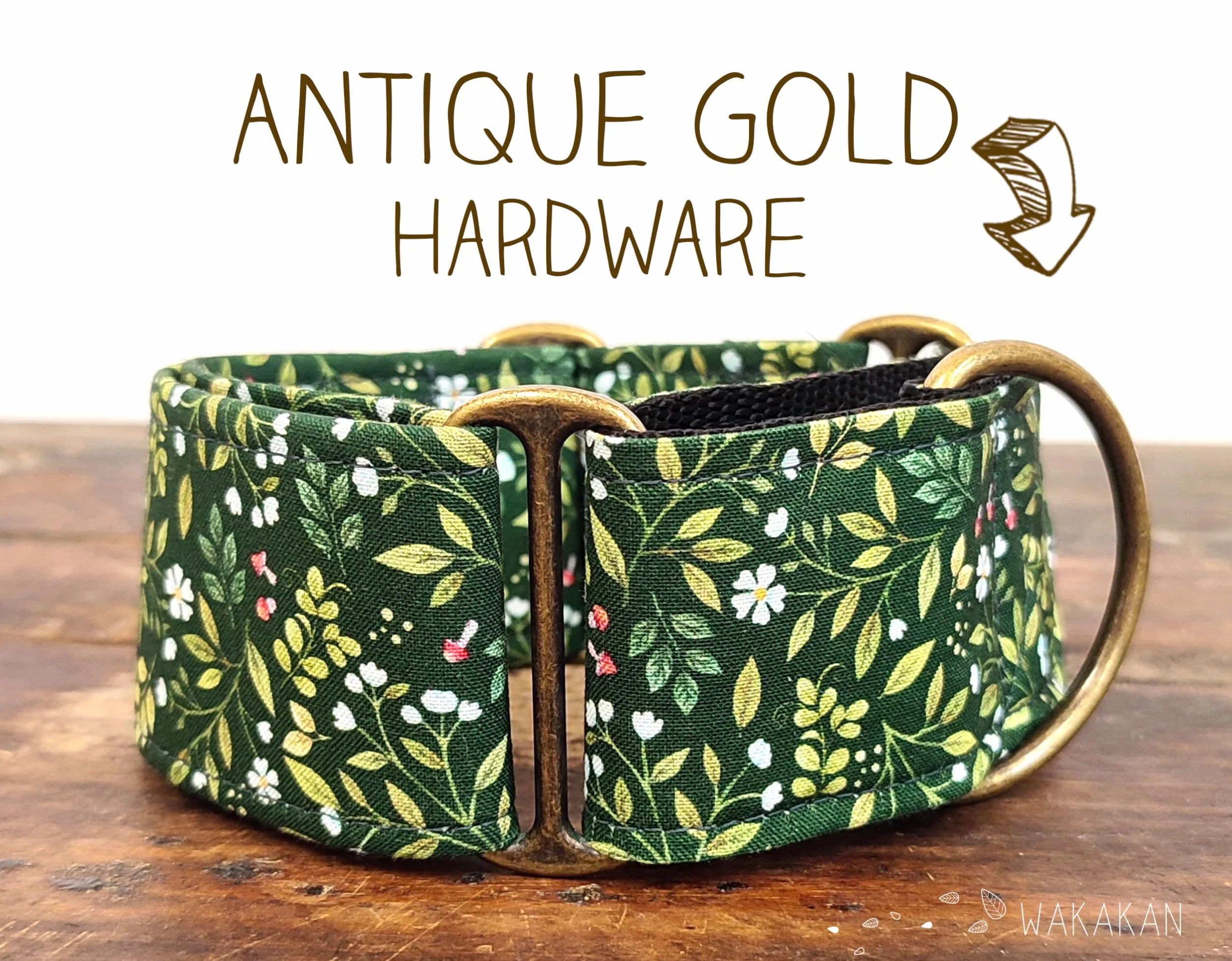 Collar Martingale Para Perro: Green Witch, Hecho a Mano en España por Wakakán