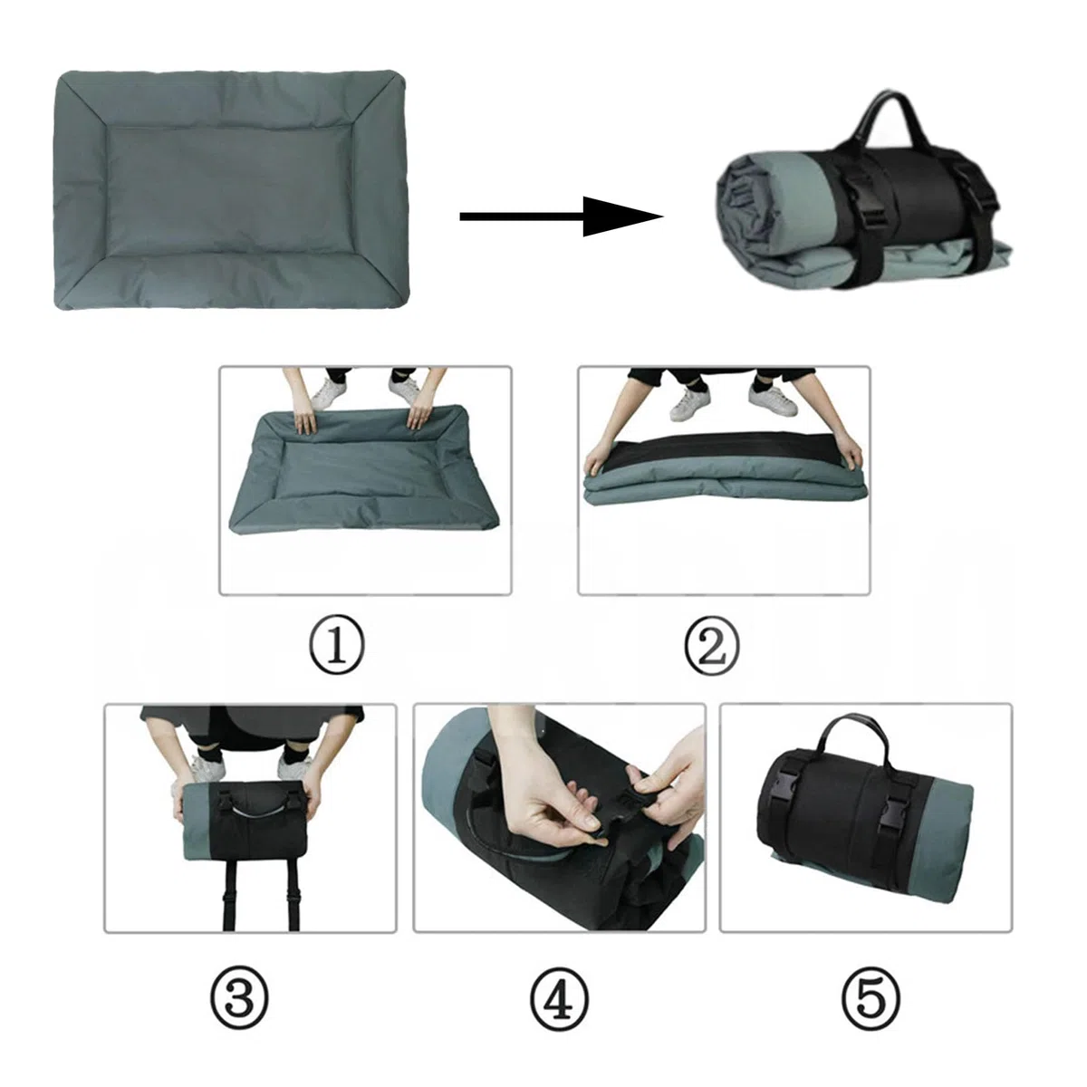 cama perro Colchoneta Plegable para Perros, Cojín portátil para Perros, Lavable Impermeable Cama para Perros Grande, cama perro ortopedica (Azul )