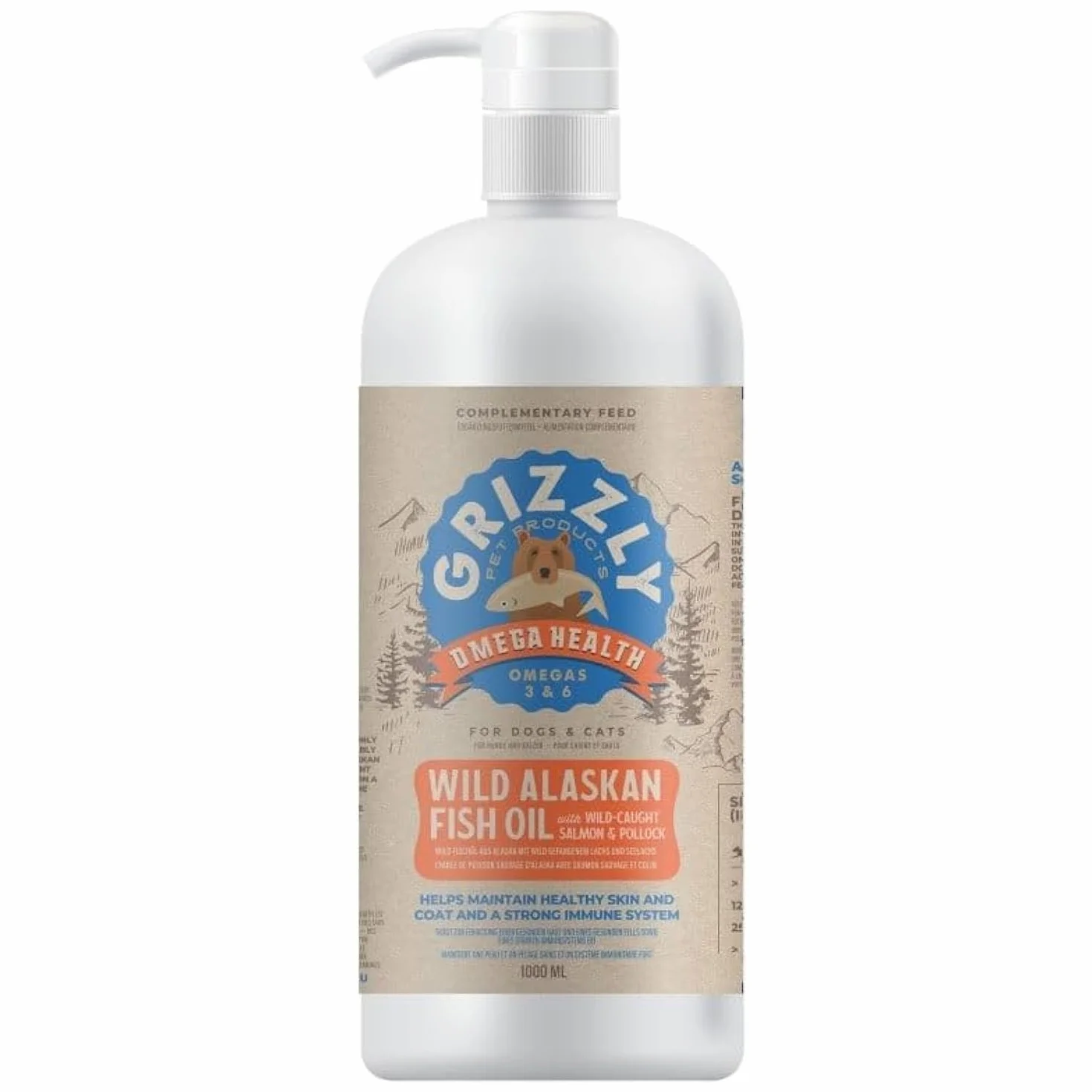 Aceite de Pescado Salvaje de Alaska Grizzly de Schesir 1000 ML