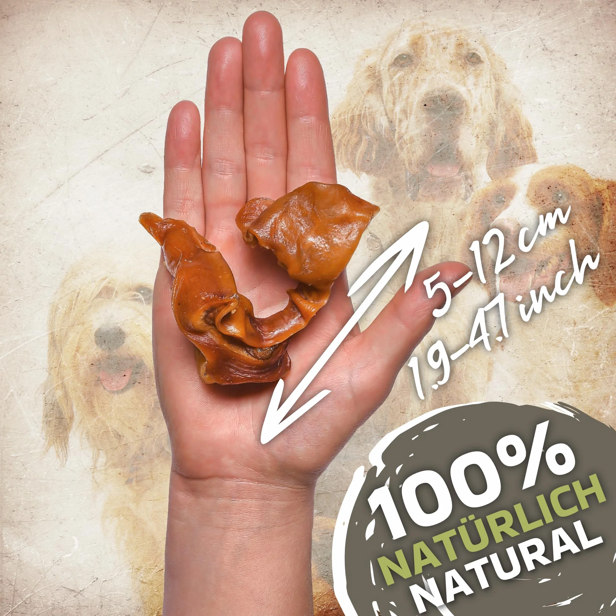 Orejas de cerdo naturales en tiras, 1 kg, ideal para perros pequeños, tiras de cerdo saludables como artículo masticable para tu perro