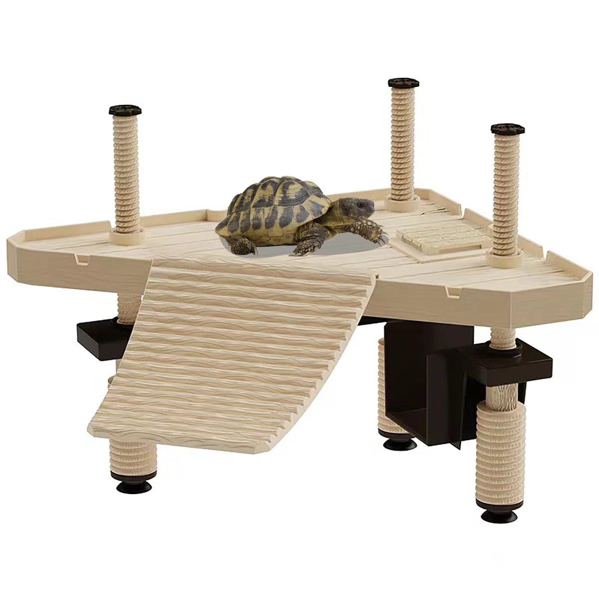Turtle Sunbathing Platform, Plataforma de Tortuga acuática, Turtle Bank Plataforma de Muelle Flotante para Pequeño Reptile Rana Terrapin(Size:M)