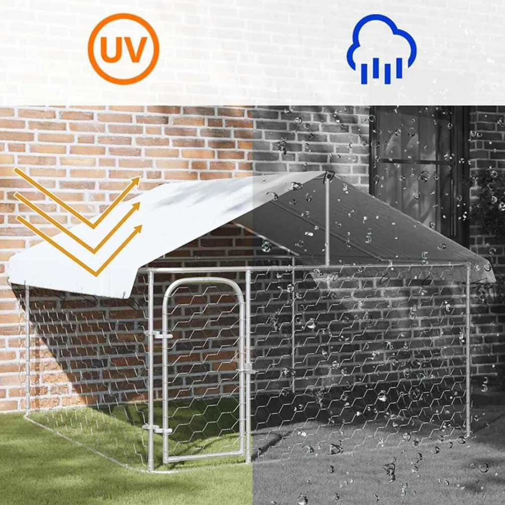 vidaXL Perrera de Exterior con Techo 200x200x150 cm Jaula Cachorro Mascota
