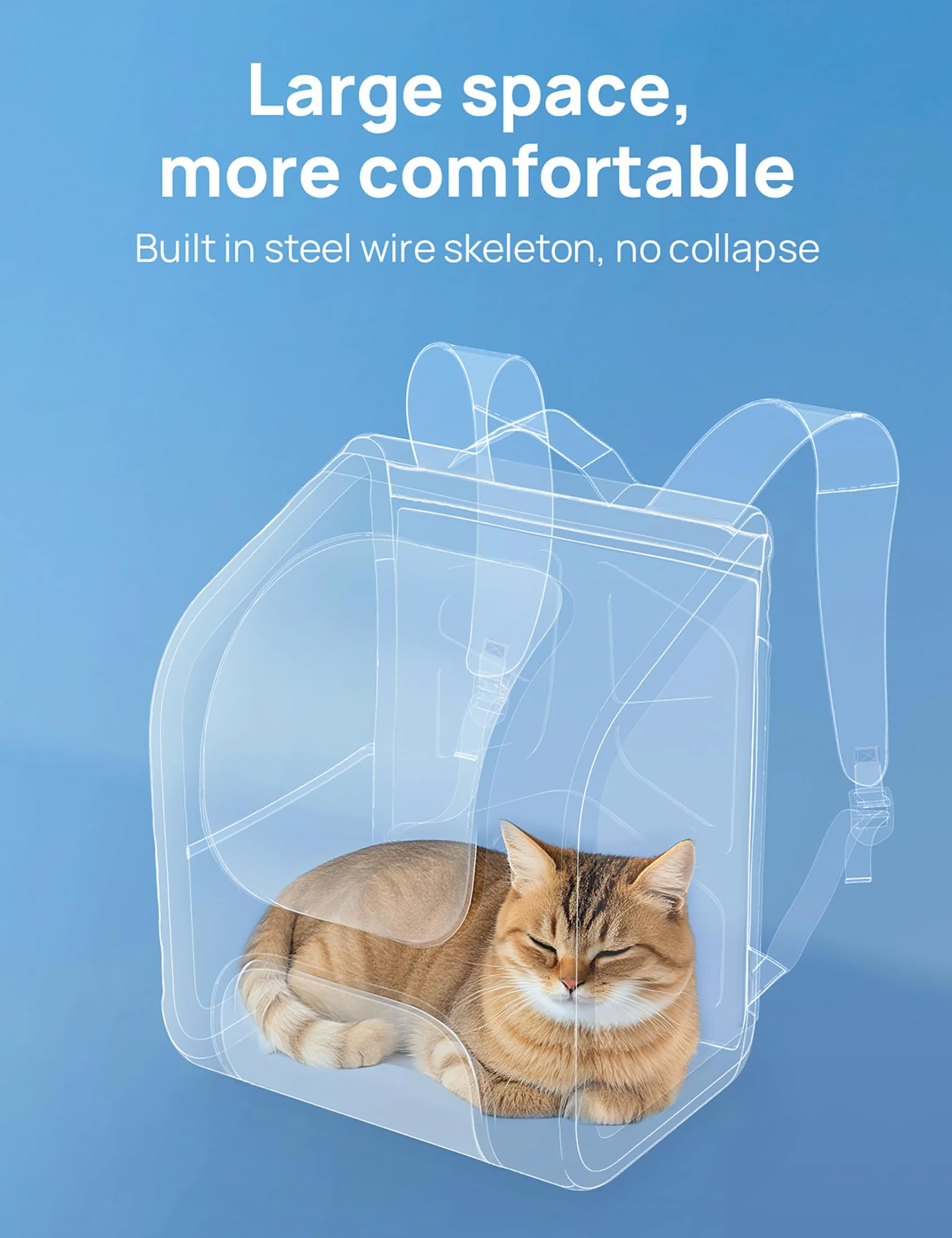 Pecute Mochila Transportadora para Gatos con Burbuja - Espacio Amplio y Estable, Visera Transpirable, Ideal para Viajes, Senderismo, Escalada, visitas al Veterinario con Mascotas, Negro