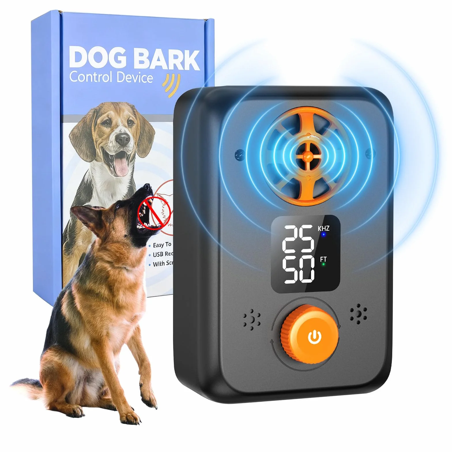 Antiladridos para Perros Ultrasonidos - Dispositivo Repelente con 5 Frecuencias, 3 Modos y Auto Detención - Efectivo para Interior y Exterior (Verde)