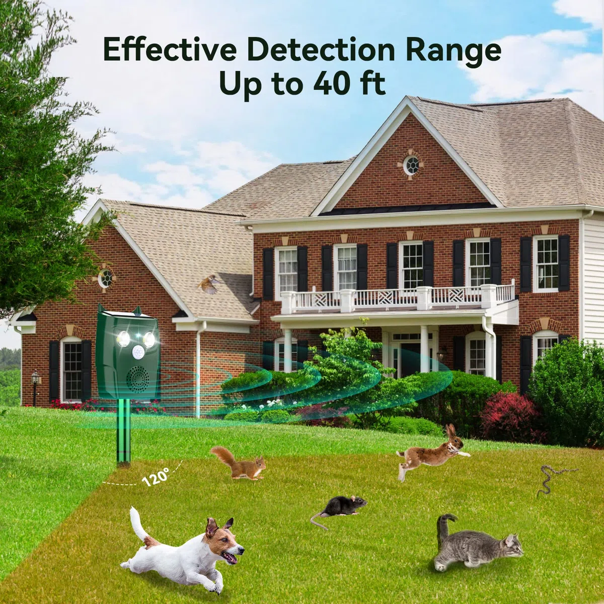 Repelente para Gatos, Ahuyentadores de Gatos Exterior Multifuncionales, Repelente GatosJardin Exterior, Solar Ultrasonido RepelenteparaGatoscon Sensores Infrarrojos y Flash LED y Sonidos de Alarma