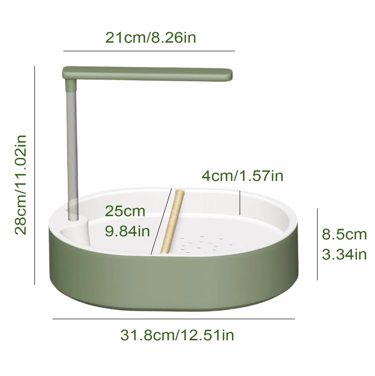 Bañera de Loros – Ducha Interior para pájaros de agapornis, cacatúas, Pinzas, cacatúas y Conures con función de Estanque de Agua para Uso en Jaula, fácil Limpieza, Acceso al baño, 12.5 x 11.0 x 9.84