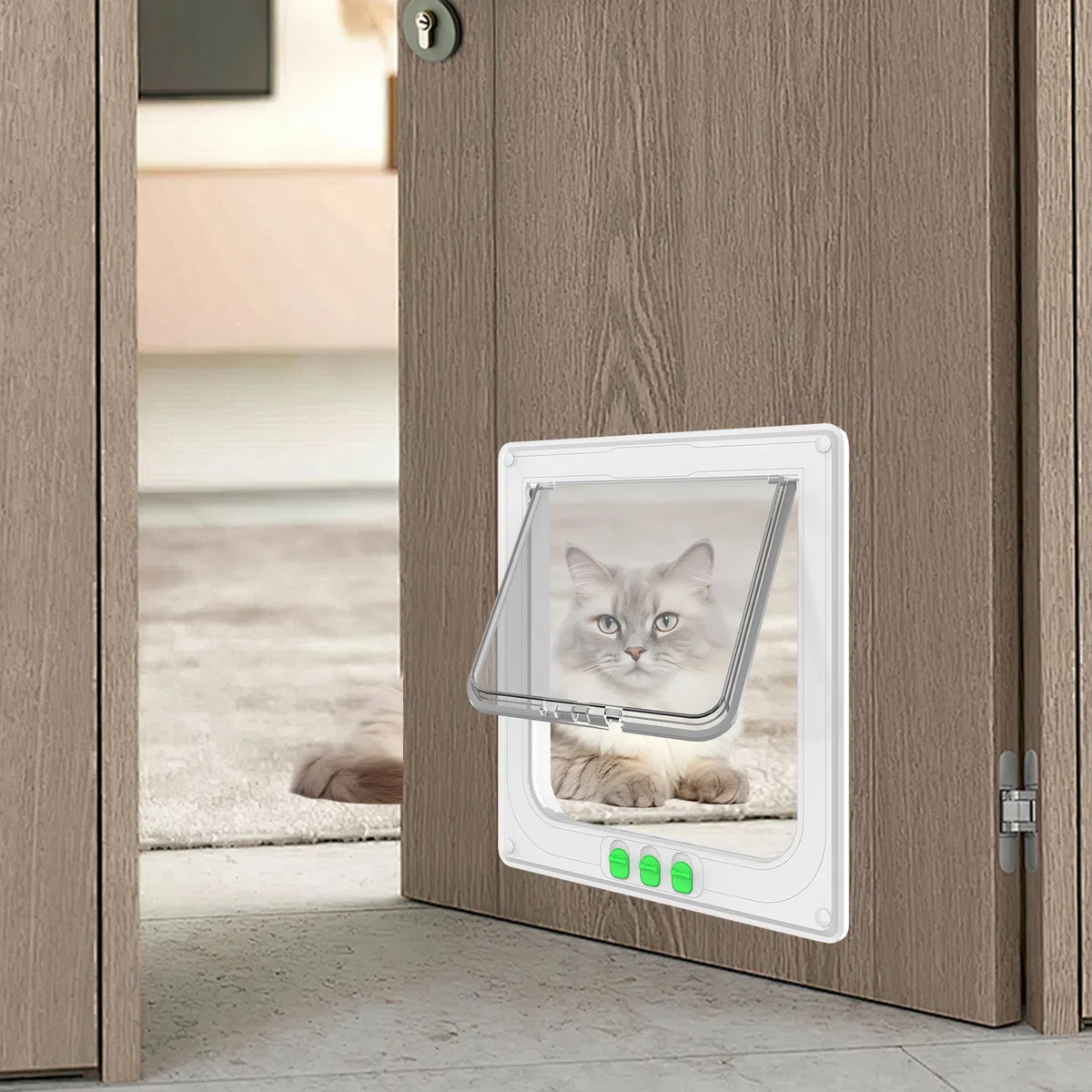 Puerta para Gatos, Solapas para Gatos, Impermeable, Fácil de Instalar, Solapas para Perros para Puerta Interna Externa, Ventana, Pared
