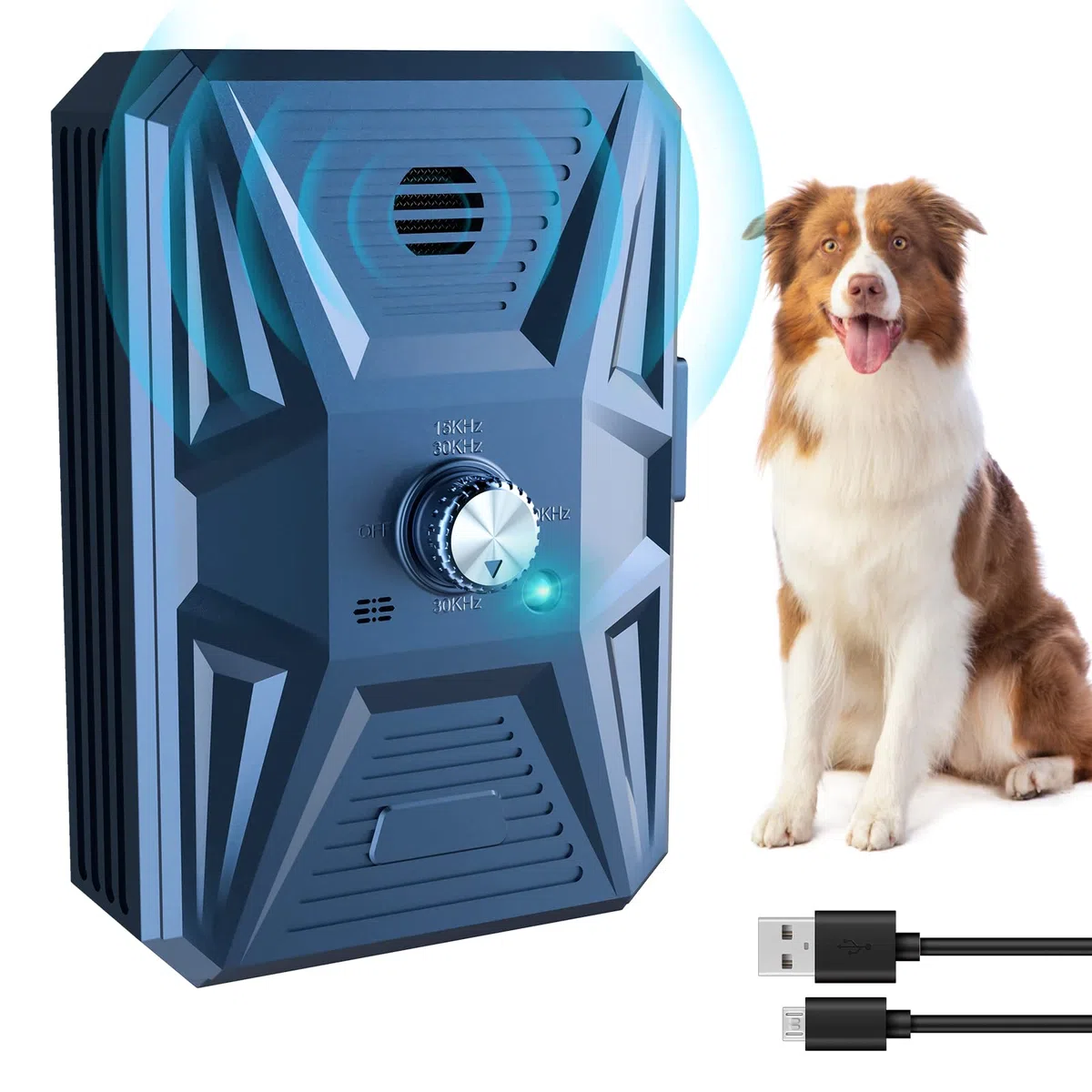 Ahuyentador de Perros, 3 Modos Antiladridos para Perros Ultrasónicos, Impermeable Anti Ladridos para Perros de 33 Pies para Entrenamiento de Perros Grandes y Pequeños al Aire Libre en Interiores