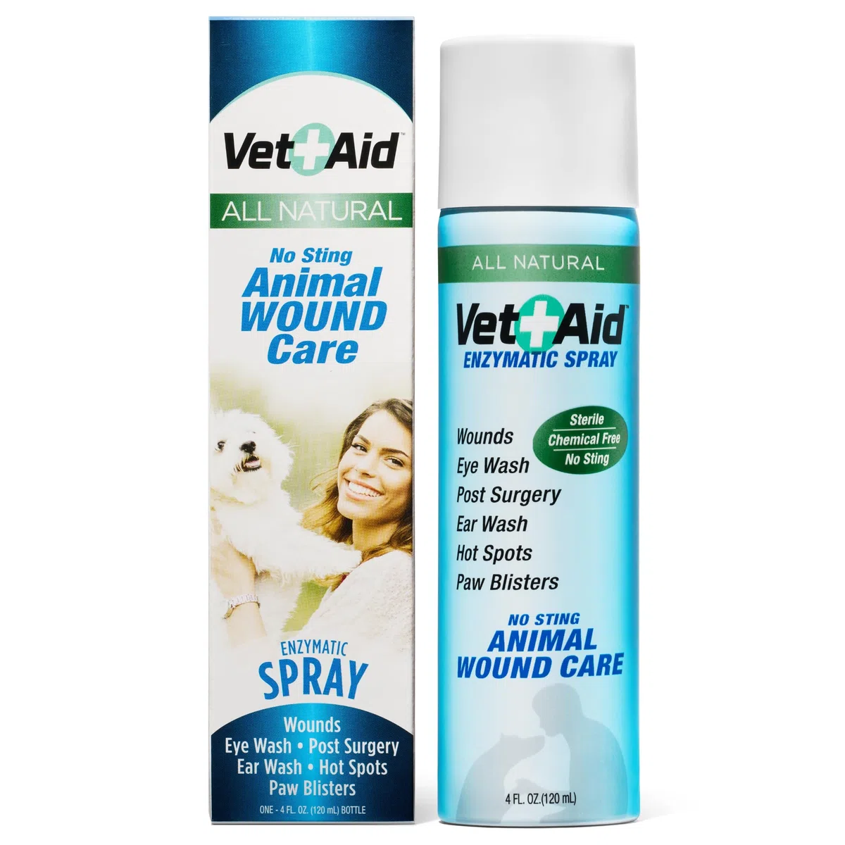 Cicatrizante Enzimático 120 ml para Perros y Mascotas – Sal Marina + Lisozima, Hipoalergénico, Inodoro, Ayuda a una rápida recuperación sin Irritación