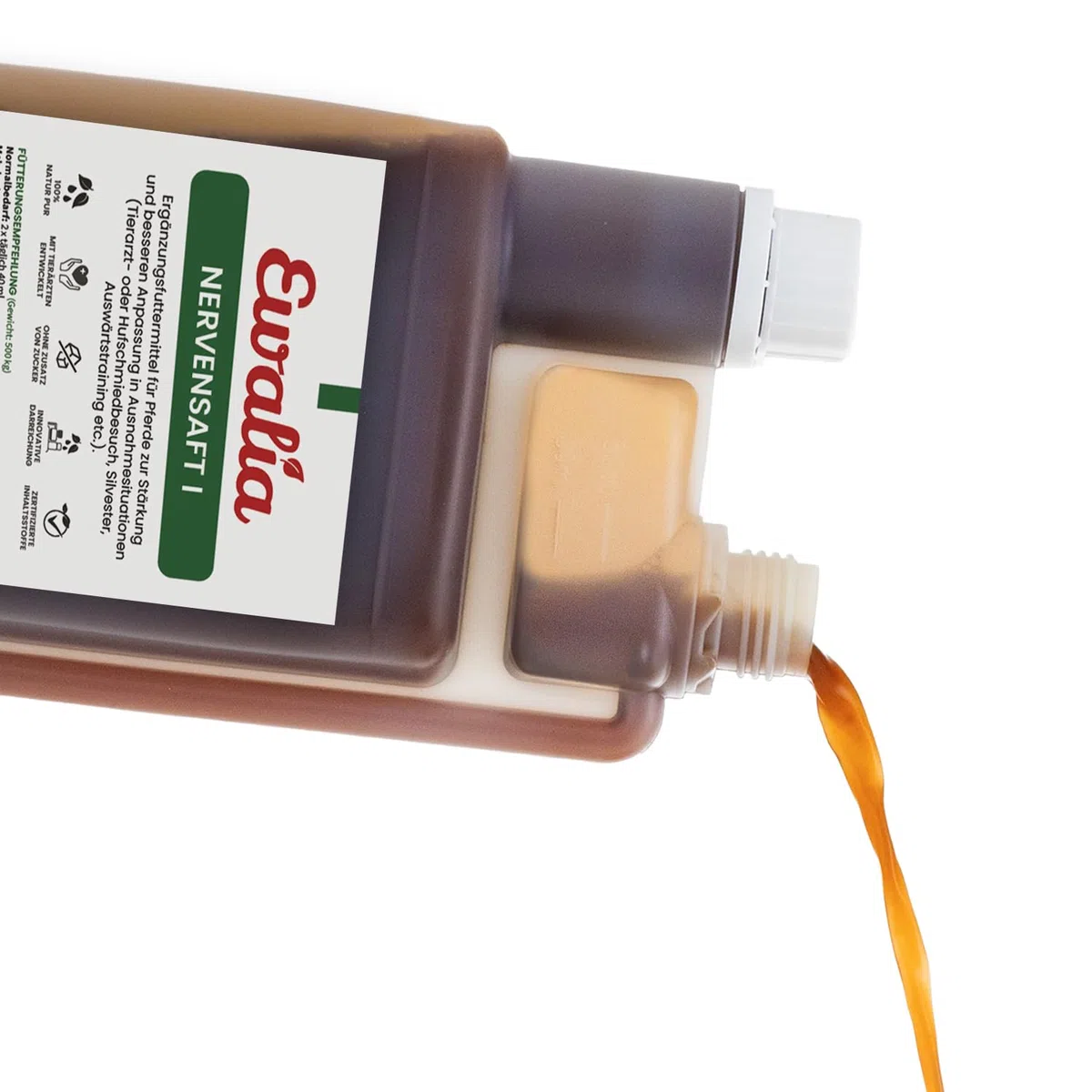 EWALIA Jugo nervioso I – Apoyo calmante para caballos en situaciones estresantes – Ayuda natural en visitas al veterinario, entrenamiento y más, desarrollado con veterinarios, 100% natural puro, 2 x 1