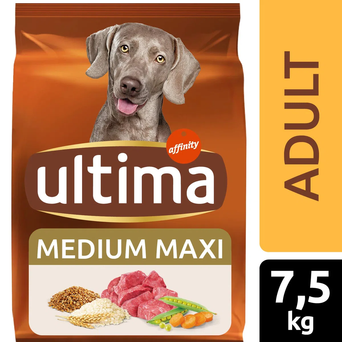 Ultima Medium-Maxi Adult Buey, Comida seca para perros, 7,5kg