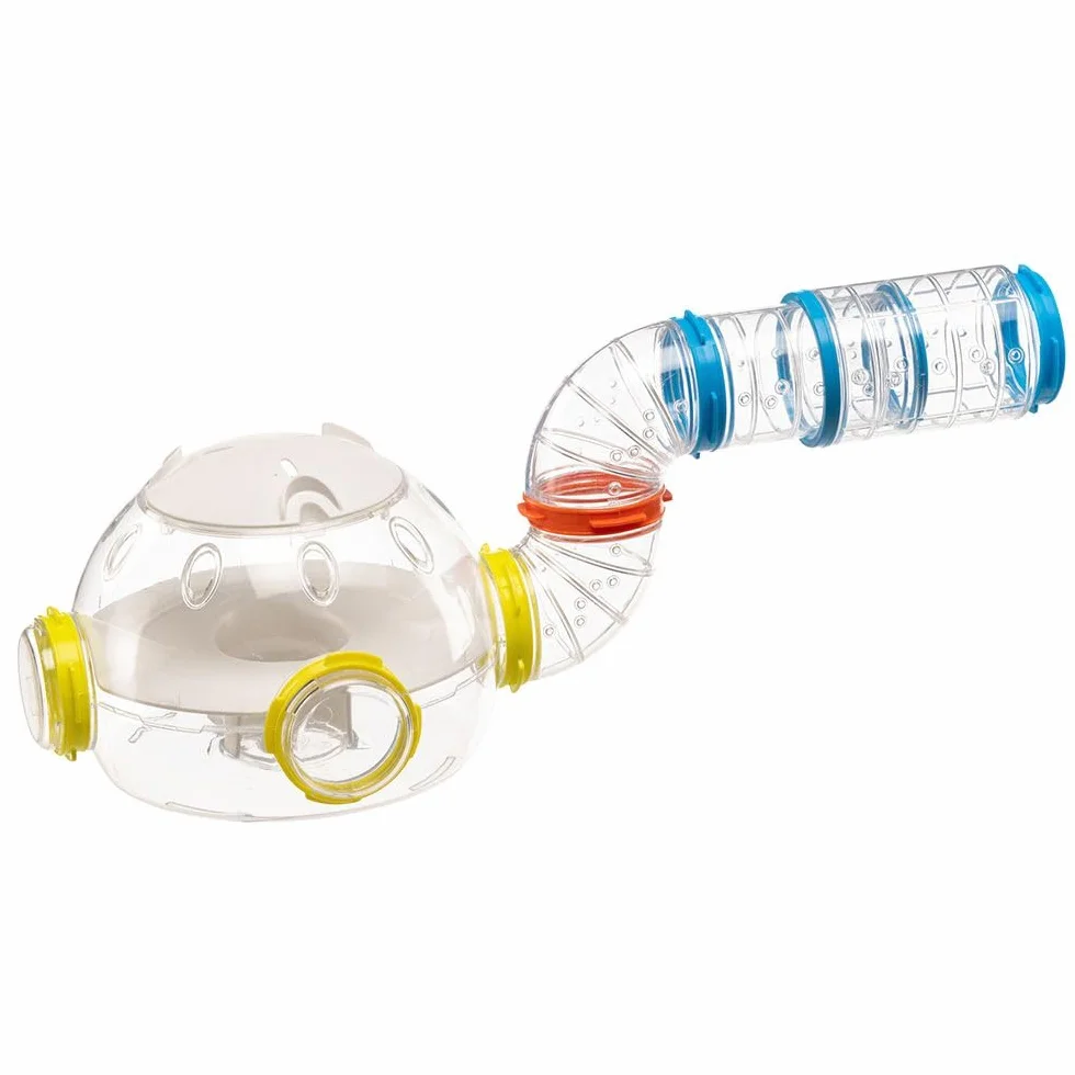 Ferplast Juego de tubos para hámster, kit de 4 piezas, módulo de carcasa, túneles transparentes con ventilación, curvas y accesorios