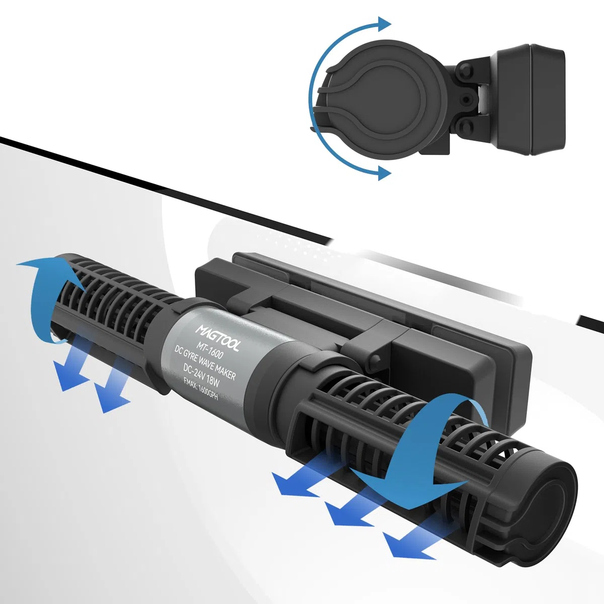 MagTool DC Gyre Bomba de OlasAcuario, 1600-4200GPH Creador de Olas de Flujo Cruzado Ajustable con Tecnología de Onda Senoidal