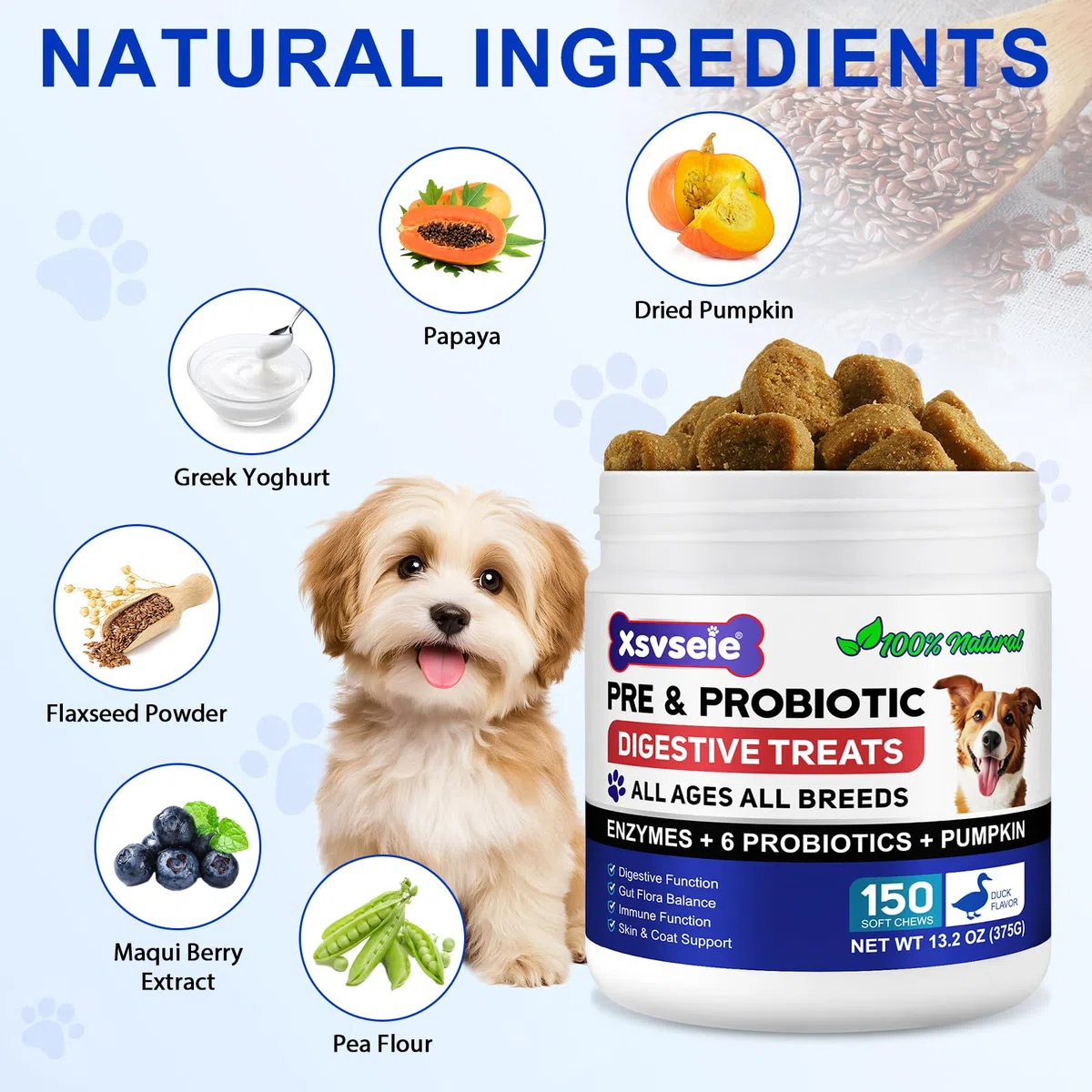 Probióticos para Perros, 150 Chews Masticables Probióticos para Perros, Probitoci Chews for Dogs, Apoyo de inmunidad, Promover la Salud intestinal, Mejorar la digestión e inmunidad