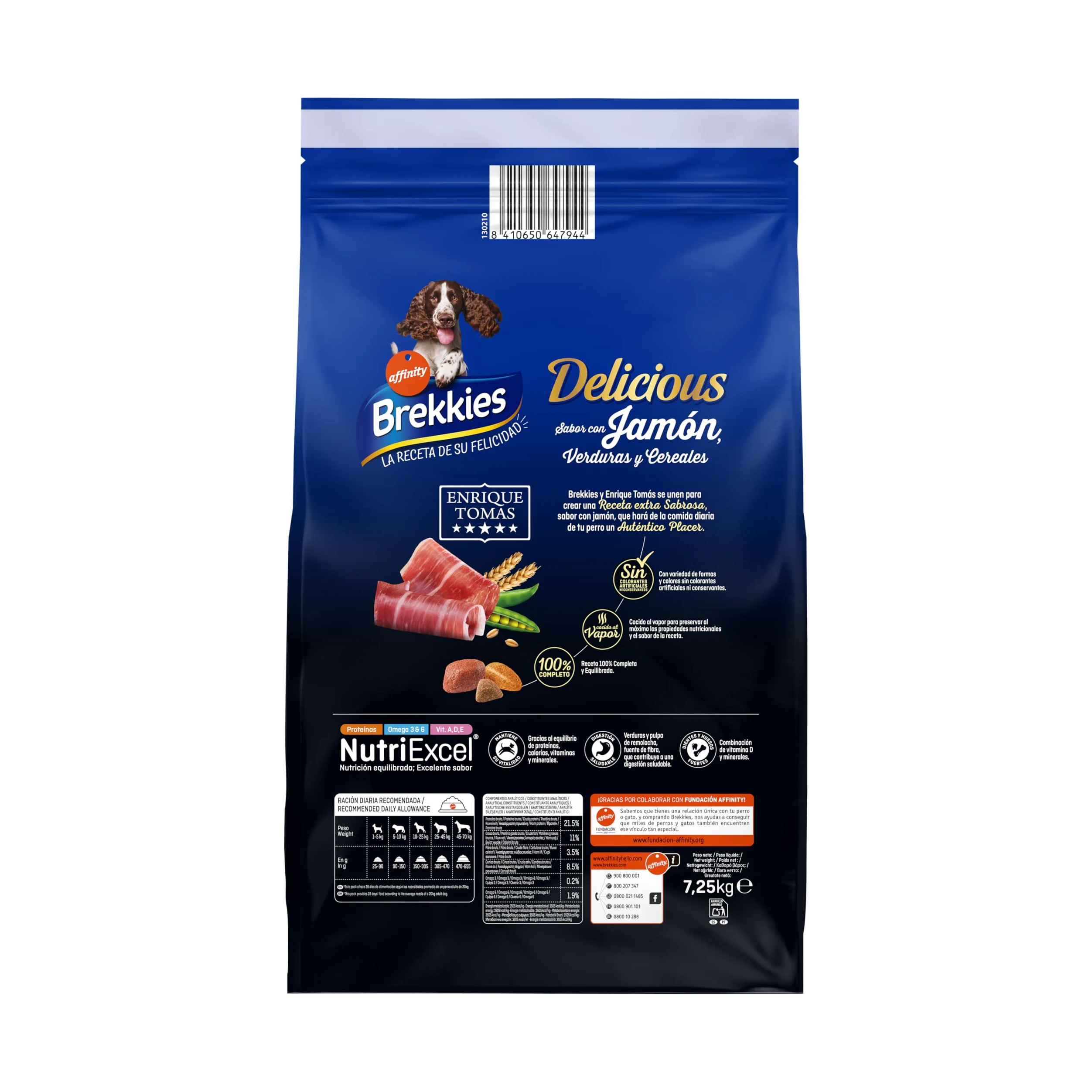Brekkies Delicious Pienso para Perros con Jamón Enrique Tomás - 7,25kg