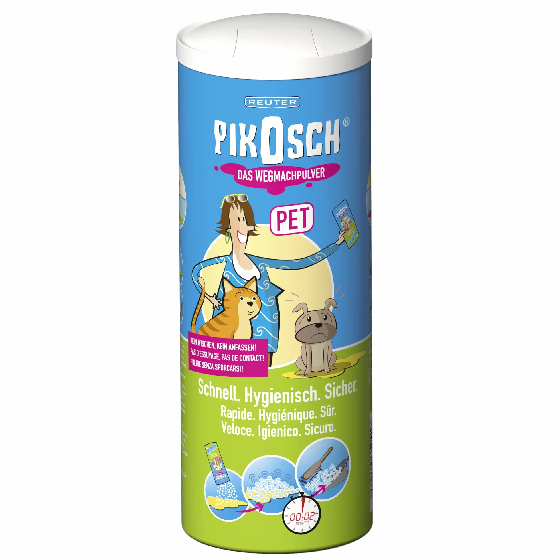 Pet 235g Limpiador Especial - Absorbente de líquido - el Polvo de vómito para la eliminación desagradable de orina, vómitos y Otros excrementos de su Mascota